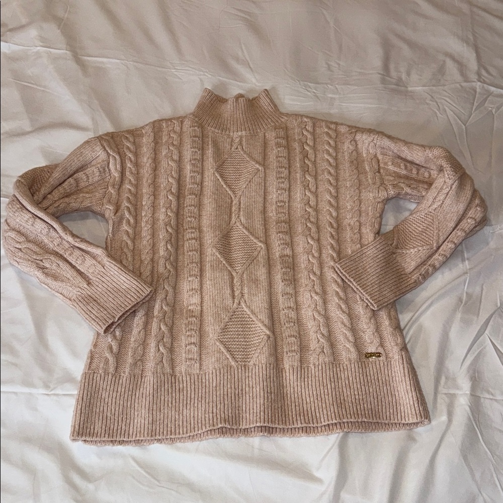 Cable Knit Sweater in Light Pink